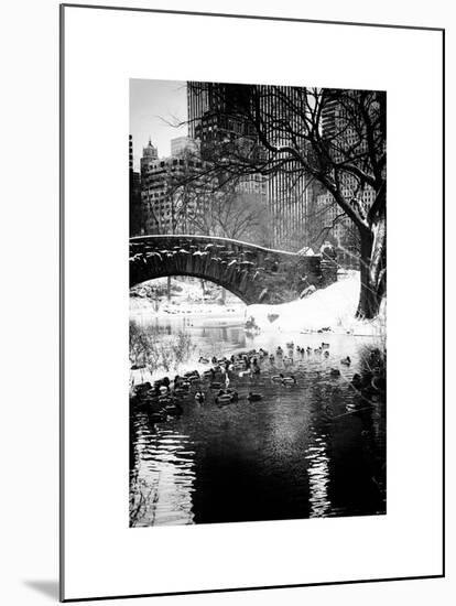 The Gapstow Bridge of Central Park in Winter, Manhattan in New York City-Philippe Hugonnard-Mounted Art Print