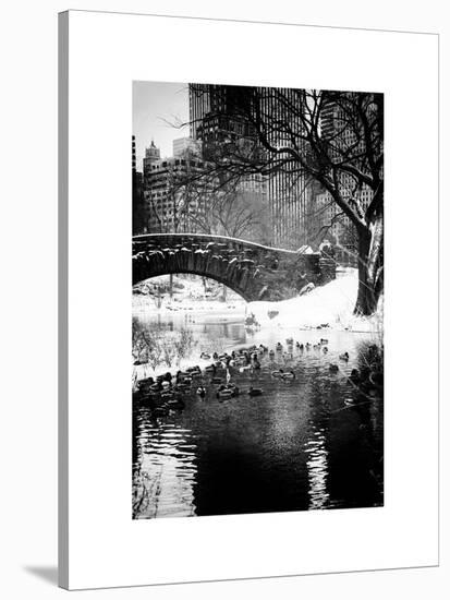 The Gapstow Bridge of Central Park in Winter, Manhattan in New York City-Philippe Hugonnard-Stretched Canvas