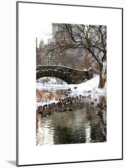 The Gapstow Bridge of Central Park in Winter, Manhattan in New York City-Philippe Hugonnard-Mounted Art Print