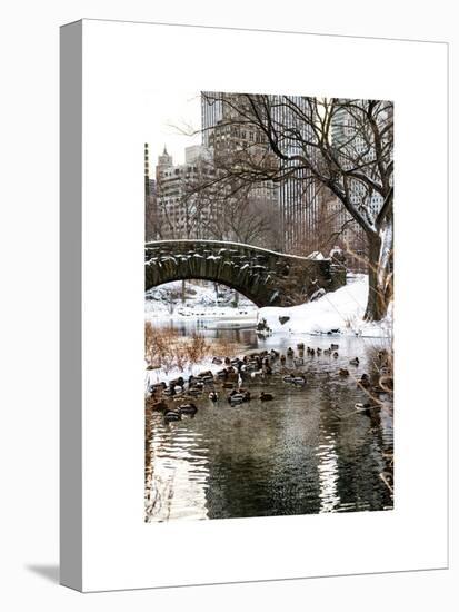 The Gapstow Bridge of Central Park in Winter, Manhattan in New York City-Philippe Hugonnard-Stretched Canvas