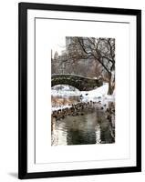 The Gapstow Bridge of Central Park in Winter, Manhattan in New York City-Philippe Hugonnard-Framed Art Print