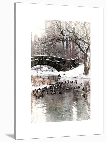 The Gapstow Bridge of Central Park in Winter, Manhattan in New York City-Philippe Hugonnard-Stretched Canvas