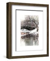 The Gapstow Bridge of Central Park in Winter, Manhattan in New York City-Philippe Hugonnard-Framed Art Print