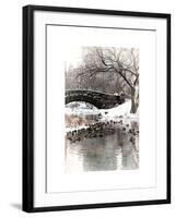 The Gapstow Bridge of Central Park in Winter, Manhattan in New York City-Philippe Hugonnard-Framed Art Print