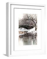 The Gapstow Bridge of Central Park in Winter, Manhattan in New York City-Philippe Hugonnard-Framed Art Print