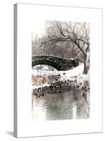 The Gapstow Bridge of Central Park in Winter, Manhattan in New York City-Philippe Hugonnard-Stretched Canvas