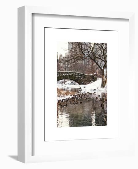 The Gapstow Bridge of Central Park in Winter, Manhattan in New York City-Philippe Hugonnard-Framed Art Print