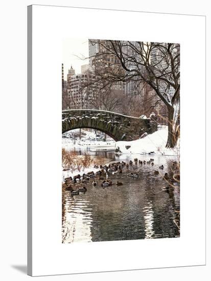 The Gapstow Bridge of Central Park in Winter, Manhattan in New York City-Philippe Hugonnard-Stretched Canvas