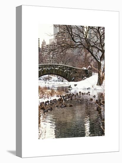 The Gapstow Bridge of Central Park in Winter, Manhattan in New York City-Philippe Hugonnard-Stretched Canvas