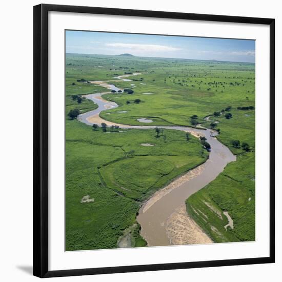 The Garamba River Winds Through the Grasslands of the Garamba National Park in Northern Congo-Nigel Pavitt-Framed Photographic Print