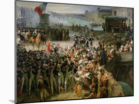 The Garde Nationale de Paris Leaves to Join the Army in September 1792-Leon Cogniet-Mounted Giclee Print