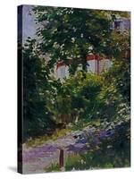 The Garden Around Manet's House in Reuil, France-Edouard Manet-Stretched Canvas