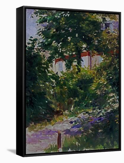 The Garden Around Manet's House in Reuil, France-Edouard Manet-Framed Stretched Canvas