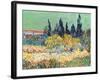 The Garden at Arles, Detail of the Cypress Trees, 1888 (Detail)-Vincent van Gogh-Framed Giclee Print