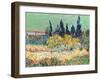 The Garden at Arles, Detail of the Cypress Trees, 1888 (Detail)-Vincent van Gogh-Framed Giclee Print