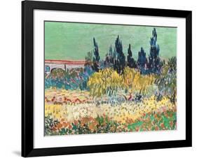 The Garden at Arles, Detail of the Cypress Trees, 1888 (Detail)-Vincent van Gogh-Framed Giclee Print