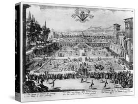 The Garden at the Palais De Nancy, Dedicated to the Duchess of Lorraine, 1624-Jacques Callot-Stretched Canvas