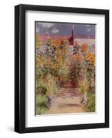 The Garden at Vetheuil, 1881-Claude Monet-Framed Giclee Print