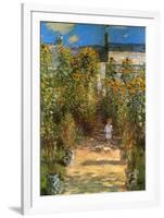 The Garden at Vetheuil-Claude Monet-Framed Art Print