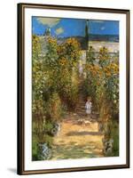 The Garden at Vetheuil-Claude Monet-Framed Art Print