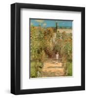 The Garden at Vetheuil-Claude Monet-Framed Art Print