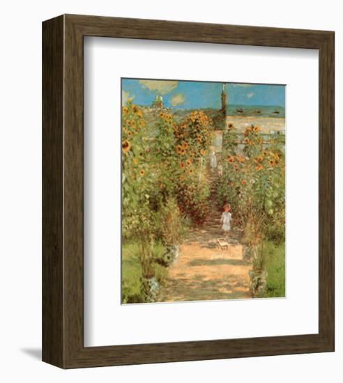 The Garden at Vetheuil-Claude Monet-Framed Art Print