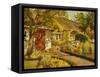 The Garden Cottage-Olaf Viggo Peter Langer-Framed Stretched Canvas