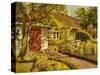 The Garden Cottage-Olaf Viggo Peter Langer-Stretched Canvas