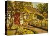 The Garden Cottage-Olaf Viggo Peter Langer-Stretched Canvas