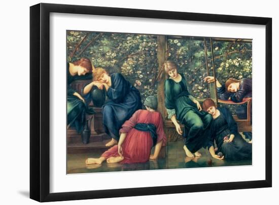 The Garden Court, from the Briar Rose Series, C.1894-Edward Burne-Jones-Framed Giclee Print