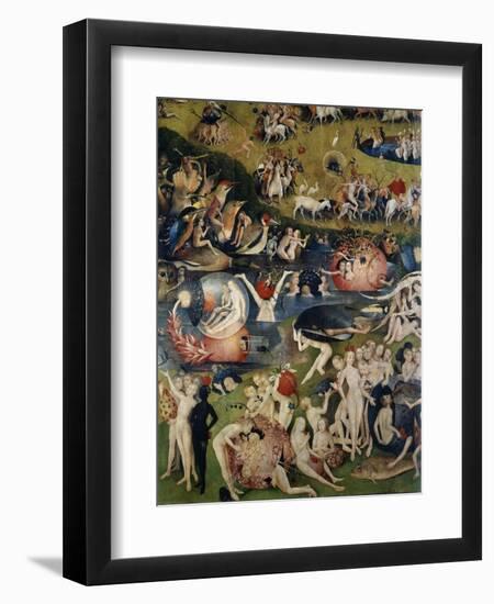 The Garden of Delices. Detail of the Central Part of the Triptych, 1503-1504 (Oil on Canvas)-Hieronymus Bosch-Framed Giclee Print