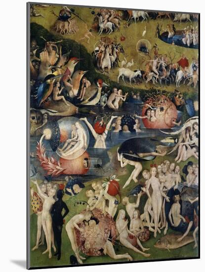 The Garden of Delices. Detail of the Central Part of the Triptych, 1503-1504 (Oil on Canvas)-Hieronymus Bosch-Mounted Giclee Print