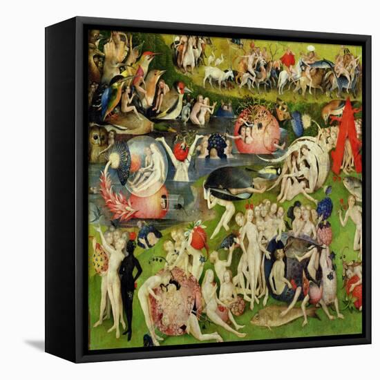 The Garden of Earthly Delights: Allegory of Luxury, Central Panel of Triptych, circa 1500-Hieronymus Bosch-Framed Stretched Canvas