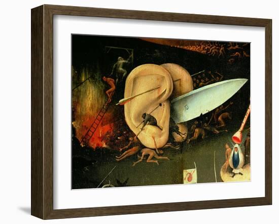 The Garden of Earthly Delights: Hell, Right Wing of Triptych, Detail of Ears with a Knife, c. 1500-Hieronymus Bosch-Framed Giclee Print