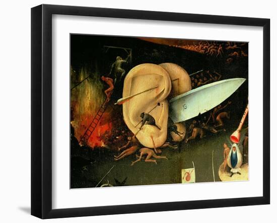 The Garden of Earthly Delights: Hell, Right Wing of Triptych, Detail of Ears with a Knife, c. 1500-Hieronymus Bosch-Framed Giclee Print