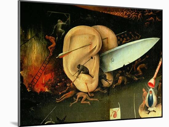 The Garden of Earthly Delights: Hell, Right Wing of Triptych, Detail of Ears with a Knife, c. 1500-Hieronymus Bosch-Mounted Giclee Print