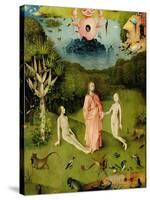 The Garden of Earthly Delights: The Garden of Eden, Left Wing of Triptych, c.1500-Hieronymus Bosch-Stretched Canvas