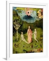 The Garden of Earthly Delights: The Garden of Eden, Left Wing of Triptych, c.1500-Hieronymus Bosch-Framed Giclee Print