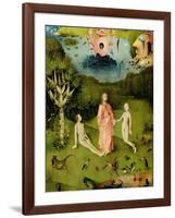 The Garden of Earthly Delights: The Garden of Eden, Left Wing of Triptych, c.1500-Hieronymus Bosch-Framed Giclee Print