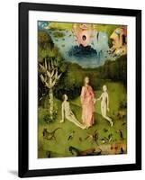 The Garden of Earthly Delights: The Garden of Eden, Left Wing of Triptych, c.1500-Hieronymus Bosch-Framed Giclee Print