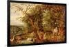 The Garden of Eden, in the Background the Temptation-Jan Brueghel the Elder-Framed Giclee Print