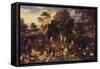 The Garden of Eden with Adam and Eve-Isaak van Oosten-Framed Stretched Canvas