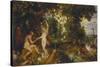 The Garden of Eden with the Fall of Man, about 1616-Peter Paul Rubens-Stretched Canvas