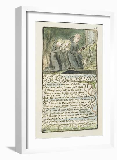 'The Garden of Love', Plate 45 from 'Songs of Innocence and of Experience', 1789-94-William Blake-Framed Giclee Print