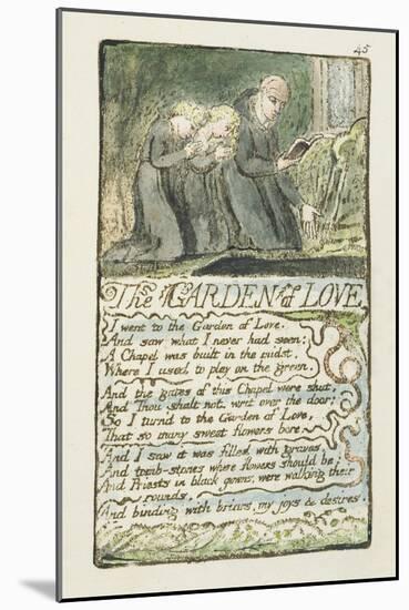 'The Garden of Love', Plate 45 from 'Songs of Innocence and of Experience', 1789-94-William Blake-Mounted Giclee Print