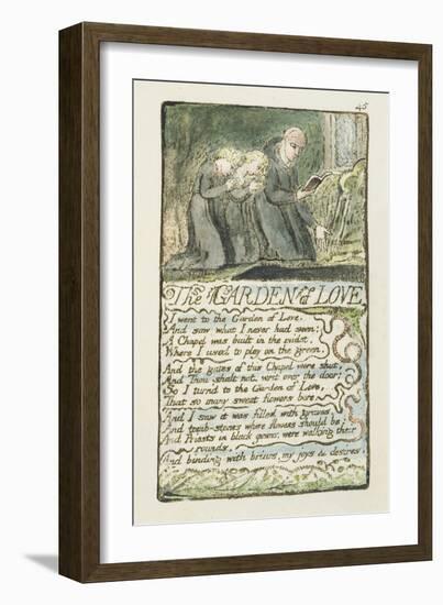 'The Garden of Love', Plate 45 from 'Songs of Innocence and of Experience', 1789-94-William Blake-Framed Premium Giclee Print