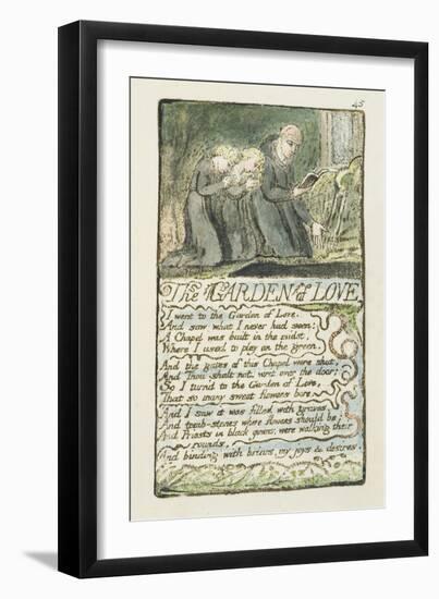 'The Garden of Love', Plate 45 from 'Songs of Innocence and of Experience', 1789-94-William Blake-Framed Premium Giclee Print