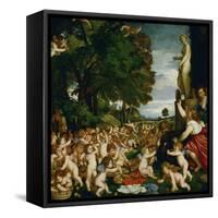 The Garden of Loves, a Theme by Philostrates, Painted Around 1518-Titian (Tiziano Vecelli)-Framed Stretched Canvas