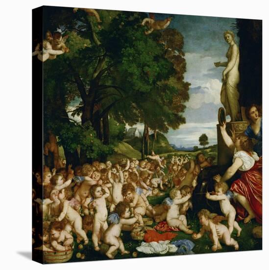 The Garden of Loves, a Theme by Philostrates, Painted Around 1518-Titian (Tiziano Vecelli)-Stretched Canvas