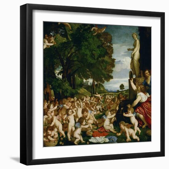 The Garden of Loves, a Theme by Philostrates, Painted Around 1518-Titian (Tiziano Vecelli)-Framed Premium Giclee Print